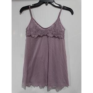 Vintage Victorias Secret Sleep Top Womens Large Pink Lace Babydoll Sheer Flowy